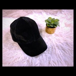 Cute black velvet baseball cap